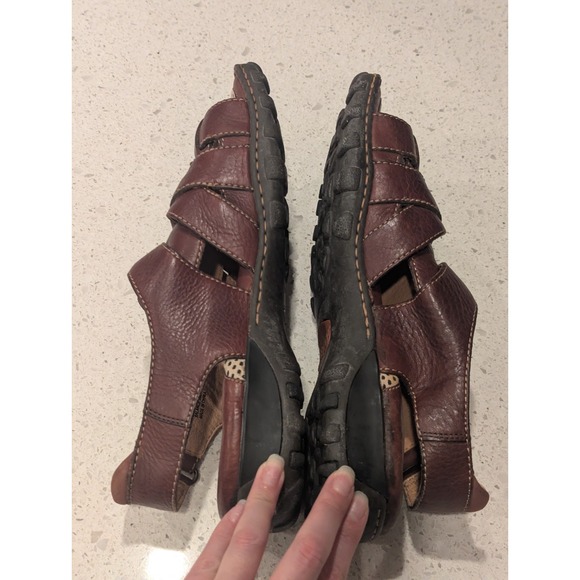 Born Sandals Mens 11 US 45 EU Fisherman Brown‎ Leather Open Toe Casual Strappy - Picture 8 of 10